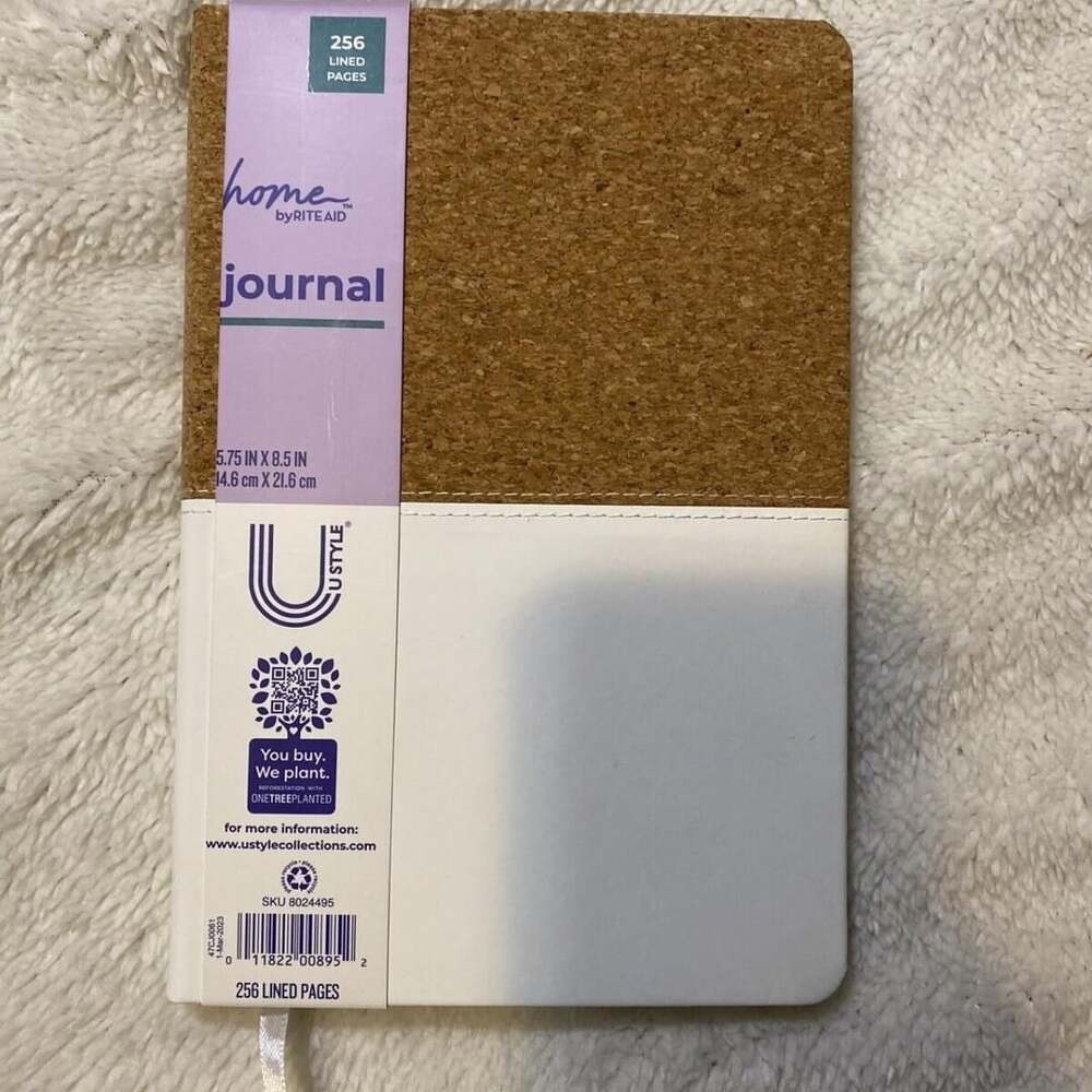 Home By Rite Aid Cork And White Journal 5.75 In X 8.5 In